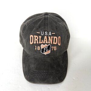 Orlando Florida USA 1875 Baseball Cap Hat Embroidered Logo Golf Gray Adjustable